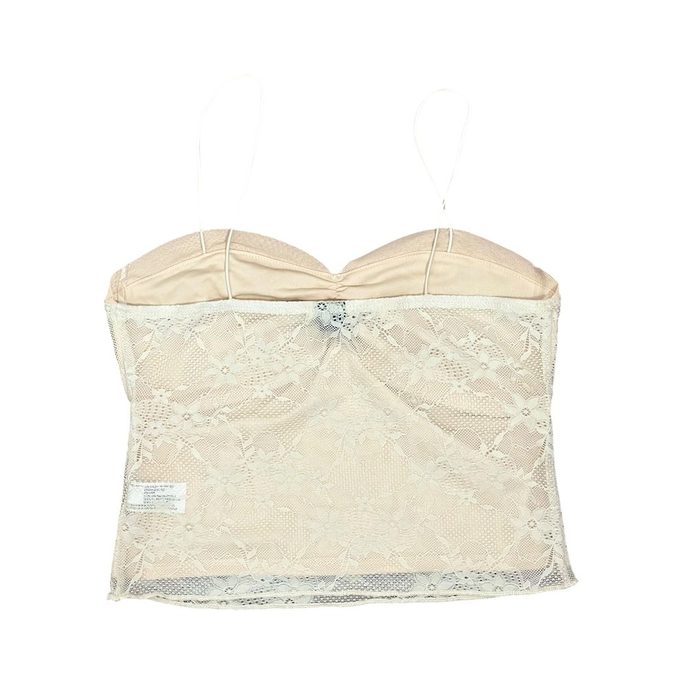 Wild Fable Fairycore Cream Floral Lace Cami Sweetheart Crop Tank Top Small NWT - Picture 3 of 6